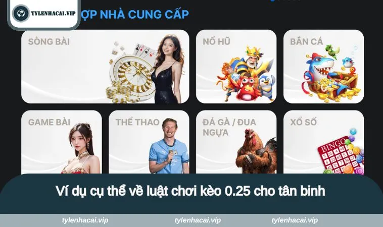 Ví dụ cụ thể về luật chơi kèo 0.25 cho tân binh