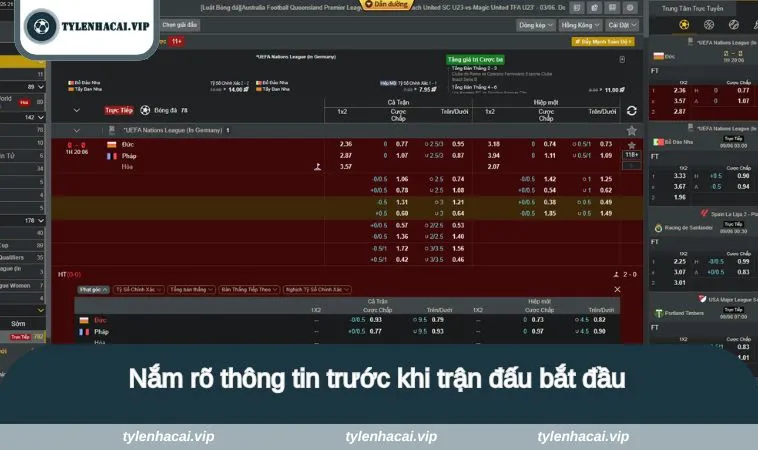 Nắm rõ thông tin trước khi trận đấu bắt đầu